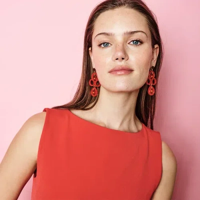 Toolally Petite Batik Earrings In Red