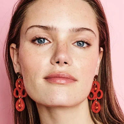 Toolally Petite Batik Earrings In Red