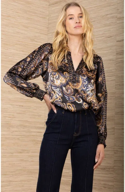 Hale Bob Haylee Silk Top In Black