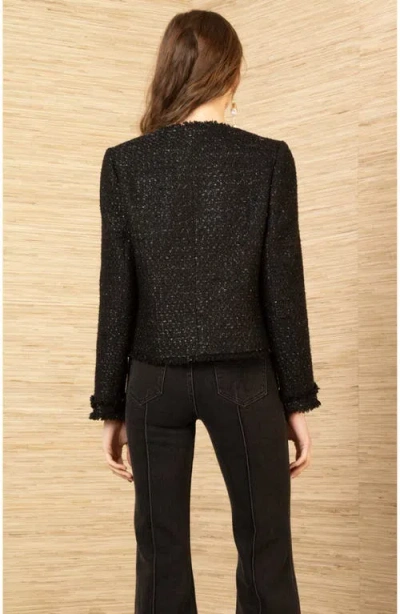 Hale Bob Magdalena Boucle Tweed Jacket In Black