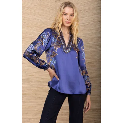 Hale Bob Brylee Silk Top In Multi