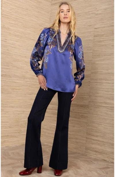 Hale Bob Brylee Silk Top In Multi