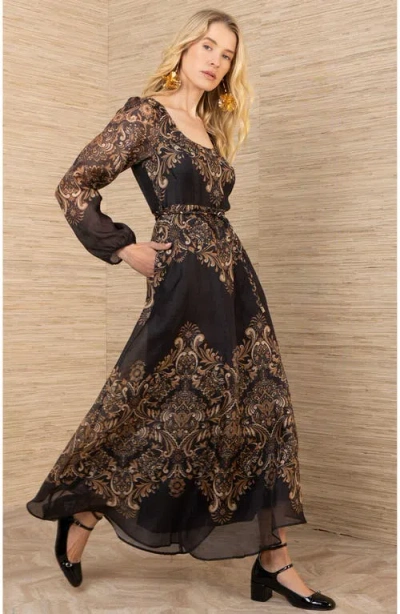 Hale Bob Aspyn Organza Maxi Dress In Multi