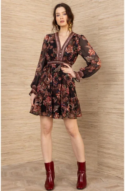 Hale Bob Paityn Chiffon Dress In Multi