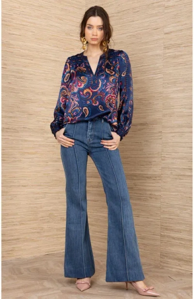 Hale Bob Haylee Silk Top In Blue