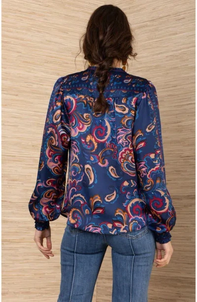 Hale Bob Haylee Silk Top In Blue