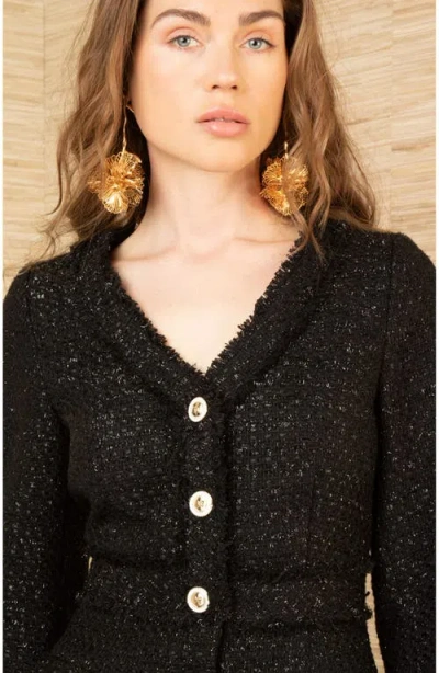 Hale Bob Elina Boucle Tweed Dress In Black