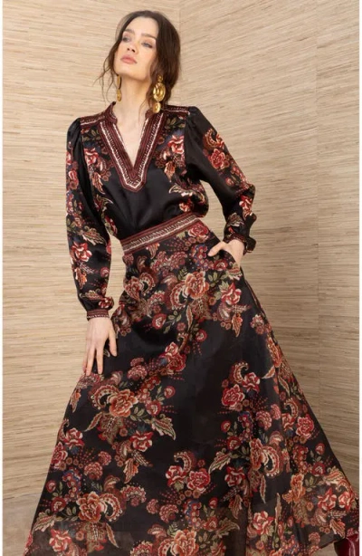 Hale Bob Brylee Silk Top In Black