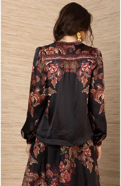 Hale Bob Brylee Silk Top In Black