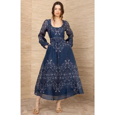 Hale Bob Aspyn Organza Maxi Dress In Blue