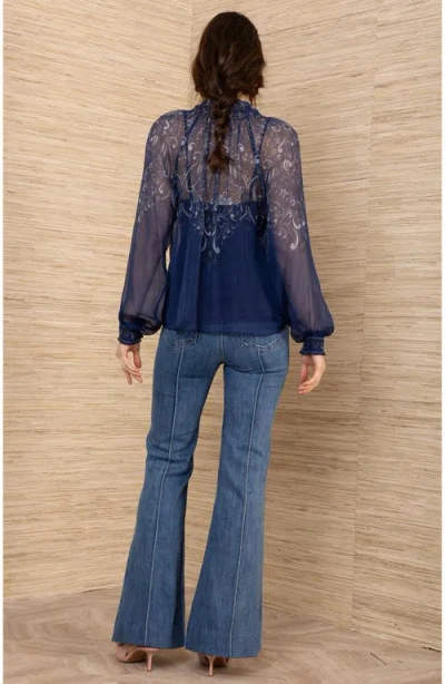 Hale Bob Rylan Silk Top In Blue