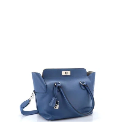 Pre-owned Hermes  Hermes Verso Toolbox Bag Evercolor 26 In Blue