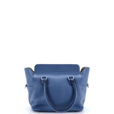 Pre-owned Hermes  Hermes Verso Toolbox Bag Evercolor 26 In Blue
