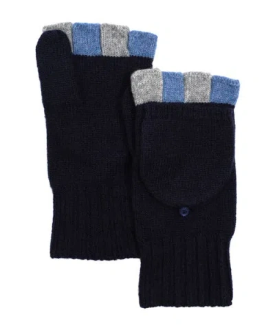 Echo Colorblock Pop Top Mittens In Blue