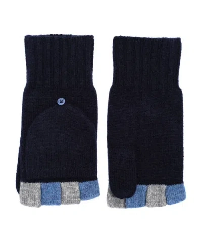 Echo Colorblock Pop Top Mittens In Blue