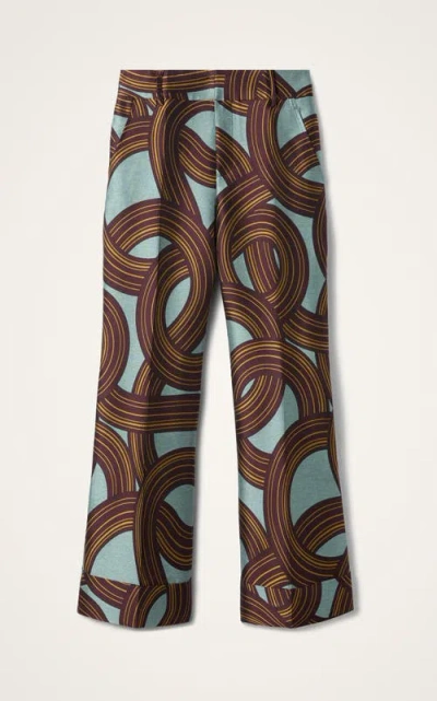 La Doublej Hendrix Cropped Jacquard Straight-leg Pants In Multi