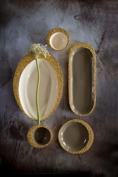 Lunares Cosmos Soup Bowls In Gold