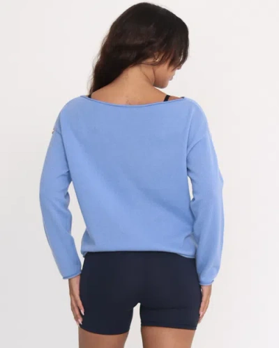 Rebody Active Romy Off Shoulder Cashmere Sweater In Blue
