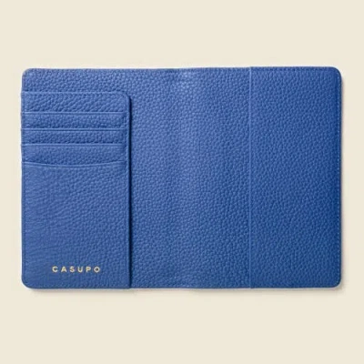 Casupo Leather Passport Wallet With Rfid Protection In Blue
