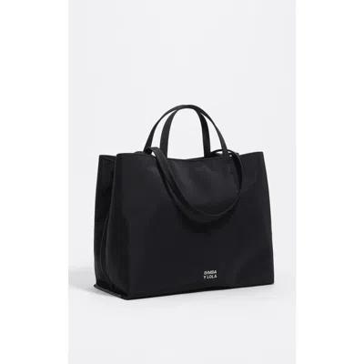 Bimba Y Lola Large Nylon Chihuahua Shopper Bag In Black