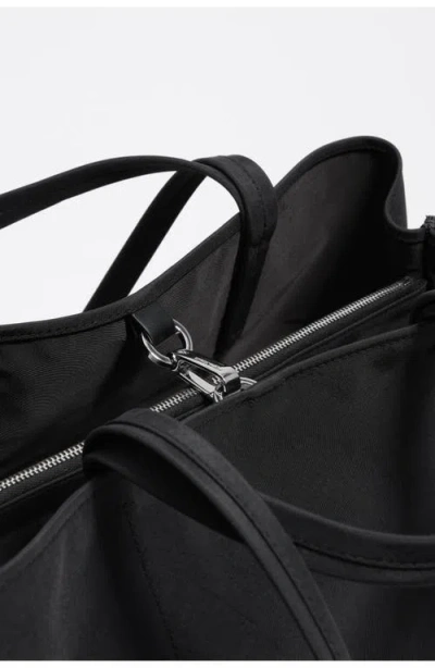 Bimba Y Lola Large Nylon Chihuahua Shopper Bag In Black