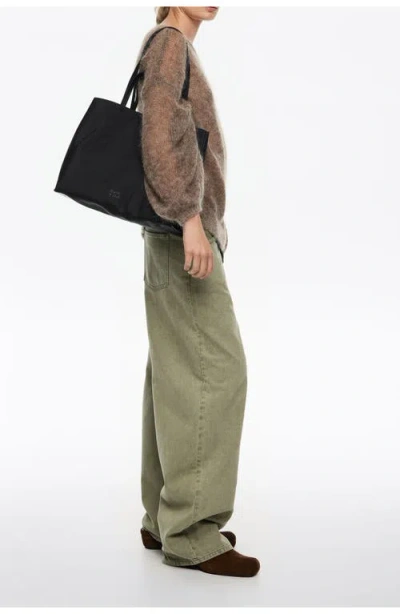 Bimba Y Lola Large Nylon Chihuahua Shopper Bag In Black