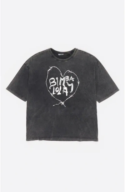 Bimba Y Lola Heart Logo T-shirt In Black
