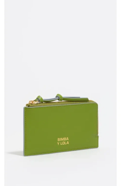 Bimba Y Lola Leather Purse With Logo Plaque In Green
