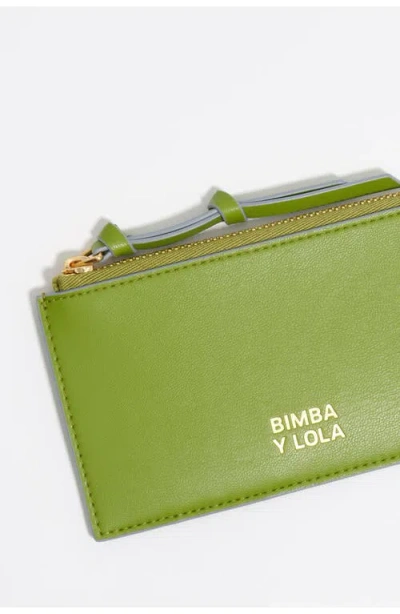 Bimba Y Lola Leather Purse With Logo Plaque In Green
