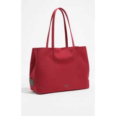 Bimba Y Lola Large Nylon Chihuahua Shopper Bag In Red