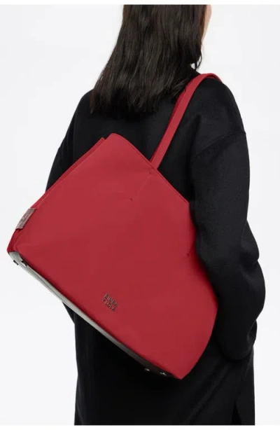 Bimba Y Lola Large Nylon Chihuahua Shopper Bag In Red