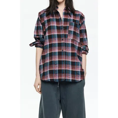 Bimba Y Lola Checked Textured Shirt In Multi