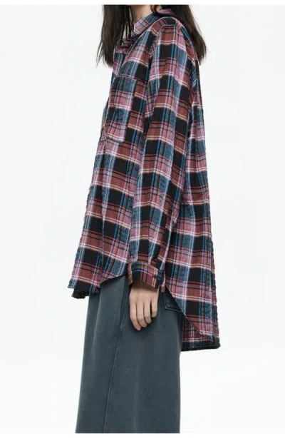 Bimba Y Lola Checked Textured Shirt In Multi