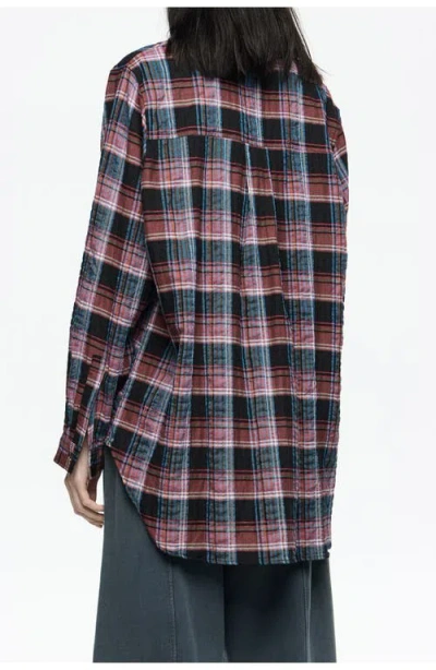 Bimba Y Lola Checked Textured Shirt In Multi