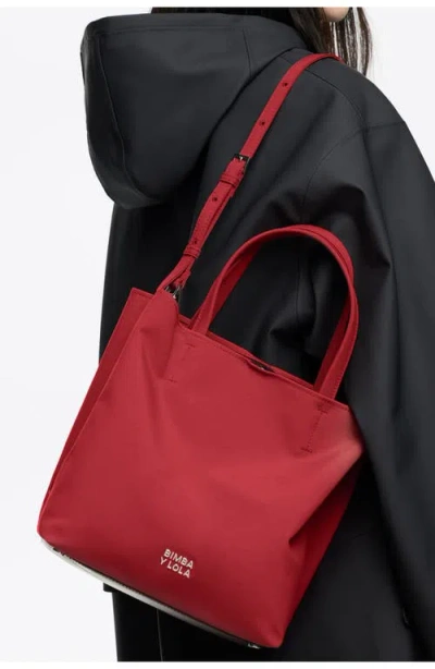 Bimba Y Lola Large Nylon Chihuahua Bag In Burgundy