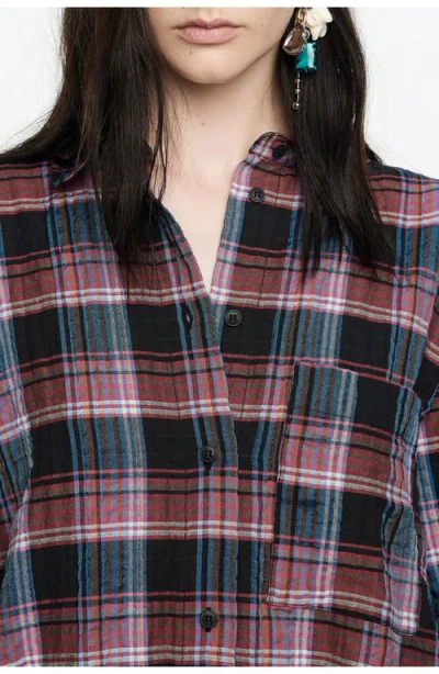 Bimba Y Lola Checked Textured Shirt In Multi