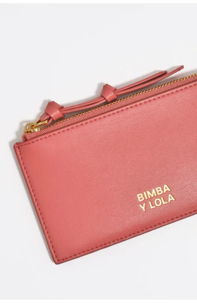 Bimba Y Lola Leather Purse With Logo Plaque In Pink
