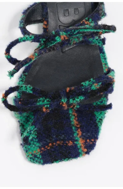 Bimba Y Lola Low Heeled Sandal With Ties In Blue