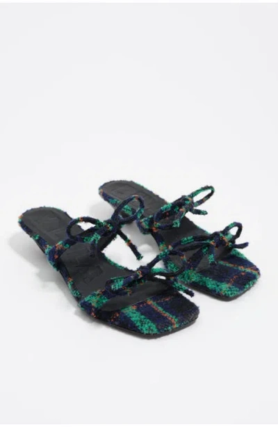 Bimba Y Lola Low Heeled Sandal With Ties In Blue