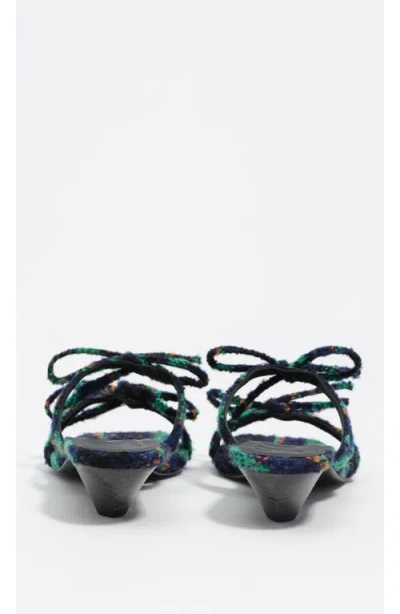 Bimba Y Lola Low Heeled Sandal With Ties In Blue