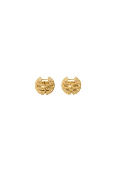 Burberry Check Granulation Sphere Earrings In Brown