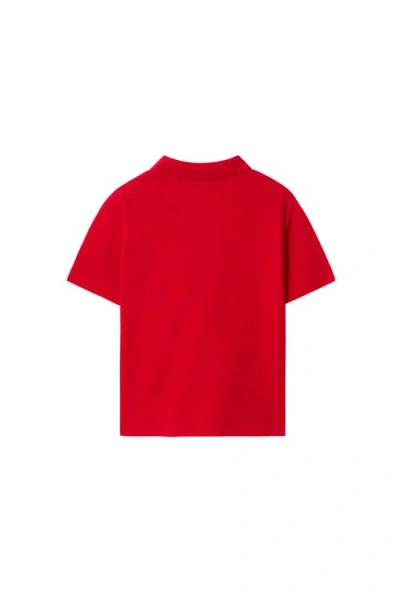 Burberry Cotton Piqué Polo Shirt In Red