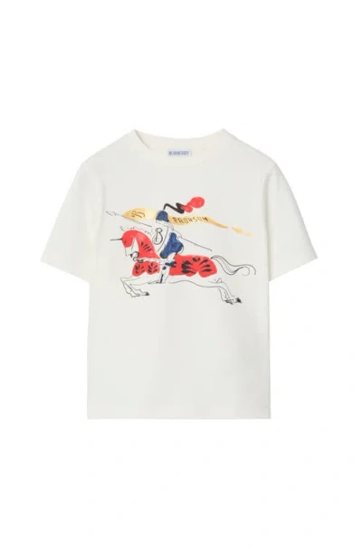 Burberry Watercolour Ekd  Cotton T-shirt In White