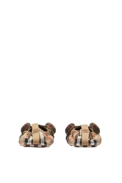Burberry Thomas Bear Check Cotton Booties In Brown