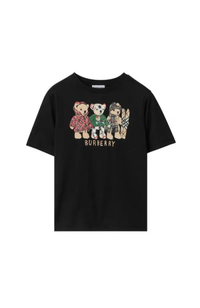 Burberry Thomas Bear And Friends Cotton T-shirt In Black
