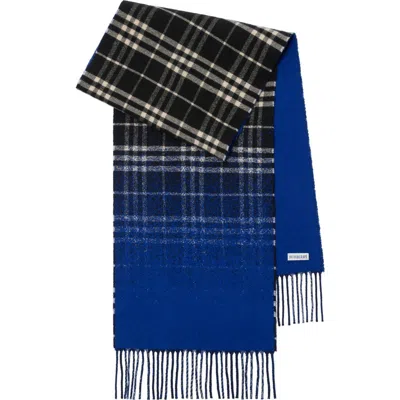 Burberry Gradient Check Cashmere Scarf In Blue