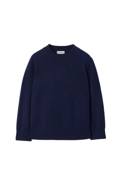 Burberry Check Patch Wool Cashmere Sweater In Blue