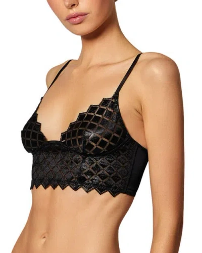 Kiki De Montparnasse Lamine Embroidery Longline In Black