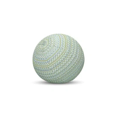 Elaine Smith Kaleidoscope Chenille Micro Check Indoor & Outdoor Woven Accent Orb Pillow In Green