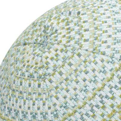 Elaine Smith Kaleidoscope Chenille Micro Check Indoor & Outdoor Woven Accent Orb Pillow In Green